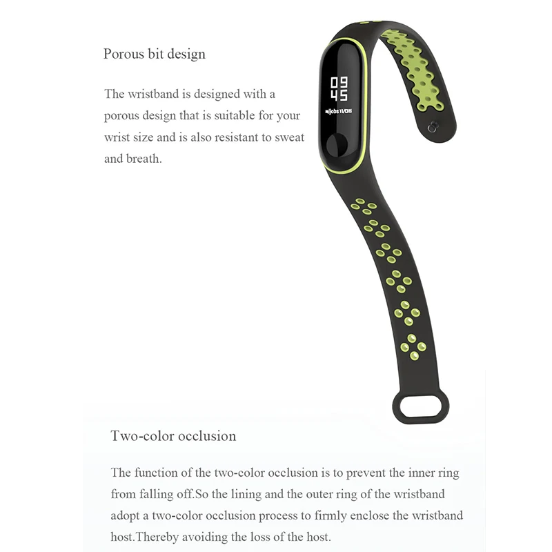 Новейшая мода MIband 3 ремешок дышащий спортивный для запястья dule color sweatproof Замена