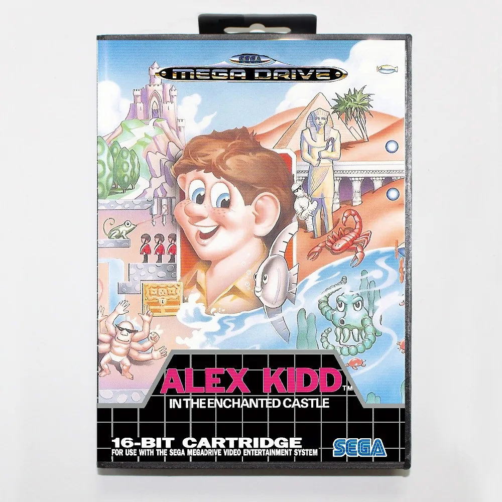 16 бит Sega MD игровой Картридж с розничной коробкой Alex Kidd в волшебный замок