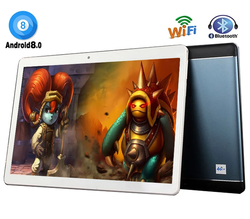 Быстрый для игр и видео 10 дюймов Android 8,0 планшеты ПК 4 ГБ ОЗУ 64 Гб ПЗУ 8 ядер Восьмиядерный 3G/4G LTE Wifi A-GPS Bluetooth+ подарки