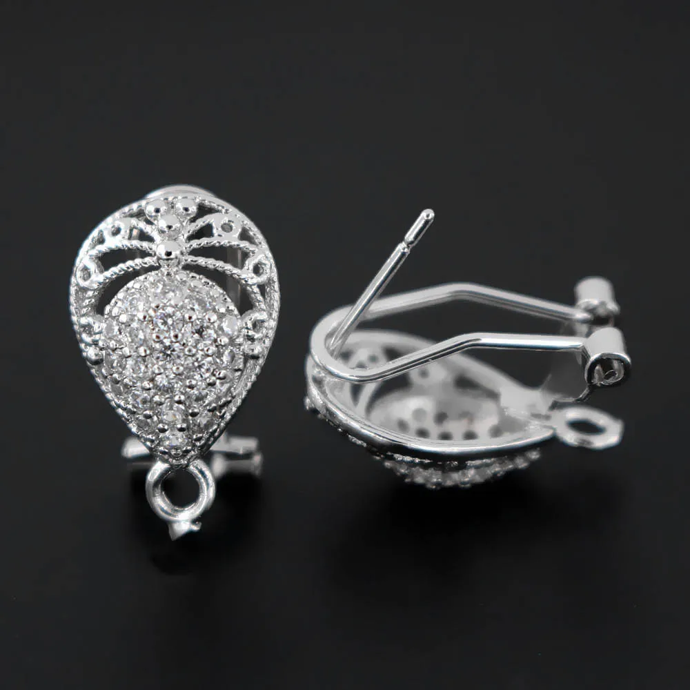 Роскошные микро закрепки AAA кубический цирконий CZ соединитель для сережек