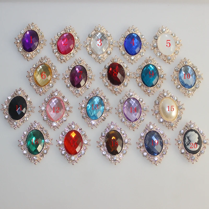 10 шт./набор бледно-золотые белые Имитационные инкрустированные пуговицы 25 х30 мм |