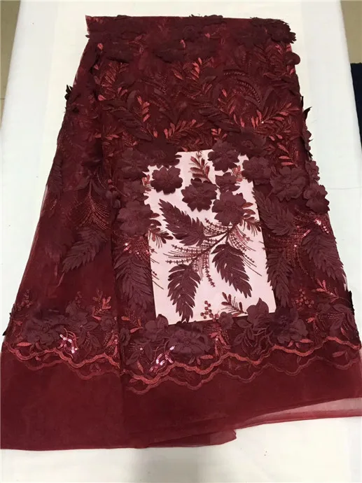 Новый стиль французская сетчатая кружевная ткань королевский синий 3d