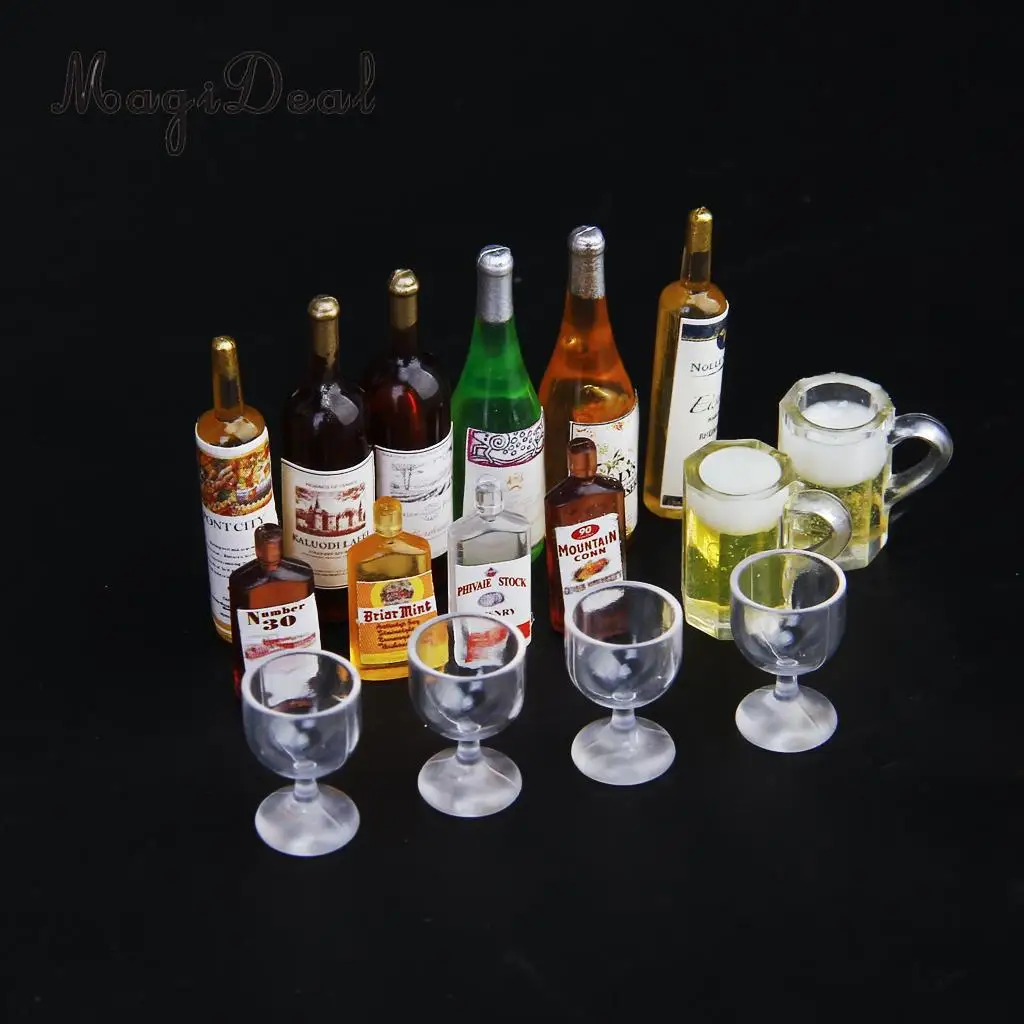 MagiDeal 4 шт./компл. кукольный домик Миниатюрный кухонный обеденный бокал для вина