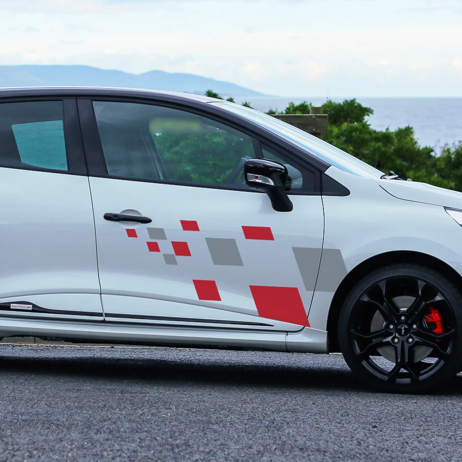 Cuostom для renault clio наклейка 2 шт. автомобильная гоночная боковая дверная сетка