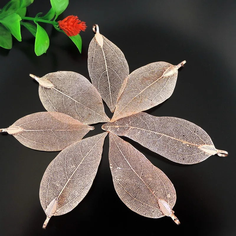 

GraceAngie 2pcs Big Leaf Copper Vintage Charms Brass Color Pendant Jewelry Findings Making Charms Pendant 39177