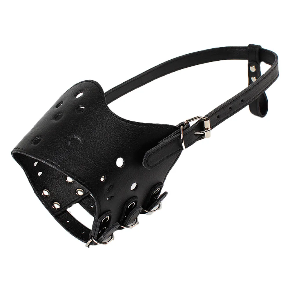 2018 TOP FASHION Prevent Bite Mask Adjustable Leather Cage Muzzle For Dog 0504 | Дом и сад