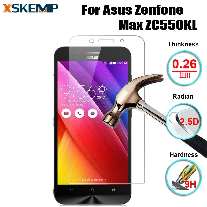 Ультрапрозрачное закаленное стекло 0 26 мм без отпечатков пальцев для Asus Zenfone Max