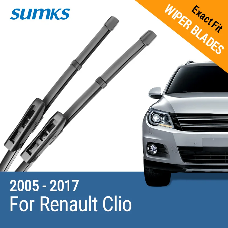 

SUMKS Wiper Blades for Renault Clio Fit Bayonet Arms 2005 2006 2007 2008 2009 2010 2011 2012 2015 2016 2017 2018 2019 2020 2021