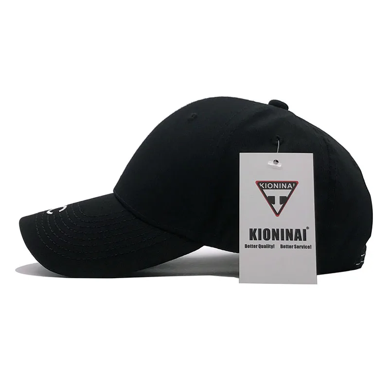 Kioninai модная бейсболка бренд Snapback хлопок хип-хоп шляпа Регулируемый размер черный