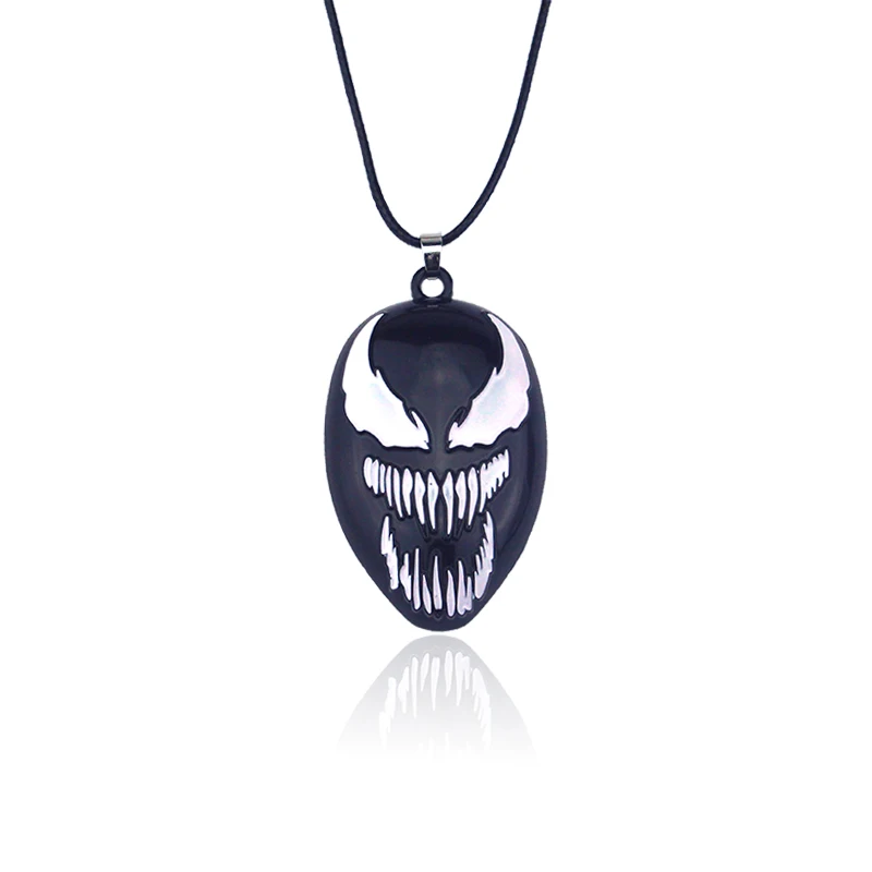 Marvel Spider браслет для мужчин Venom маска ожерелье Мстители комиксов аниме-подвески фанаты подарок для мужчин женщин thanos ювелирные изделия - Окраска металла: black