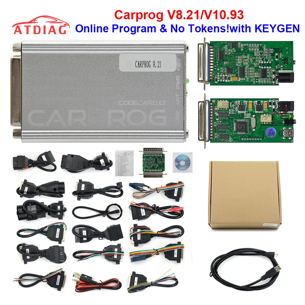 Высокое качество авто инструмент для ремонта CARPROG V10.05 V10.9 или V8.21 онлайн версия программист 74hc125 чип автомобильные проги с 21 адаптерами