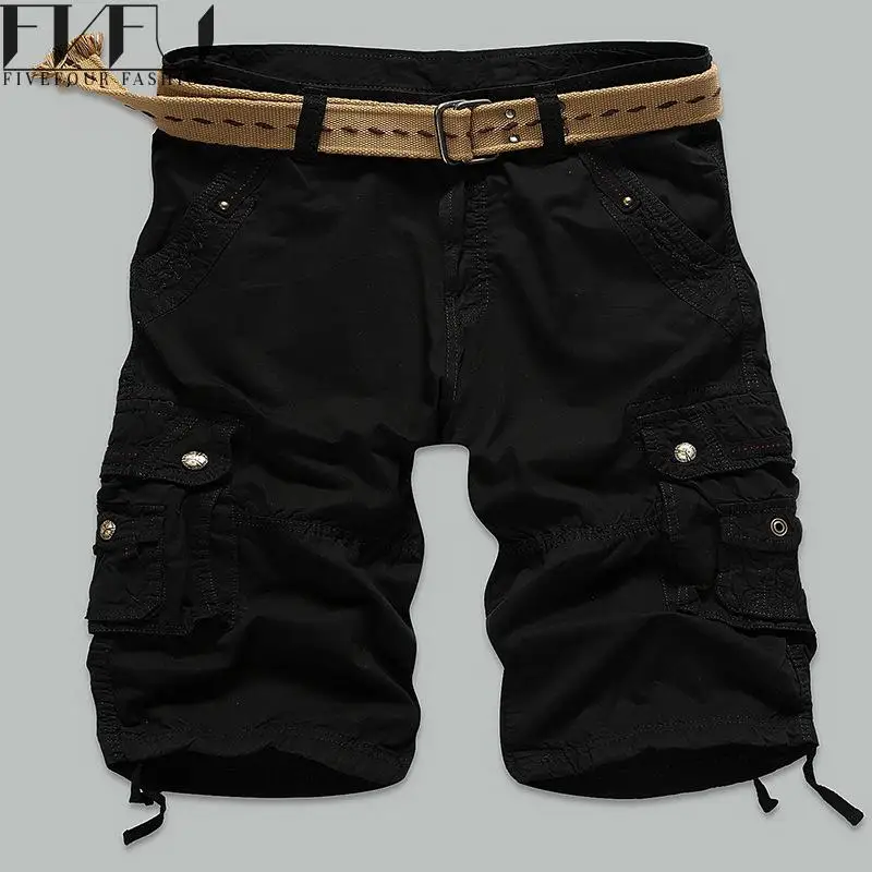 Новые модные шорты мужчин Летний стиль 2017 г. военные карманы Твердые Хлопок