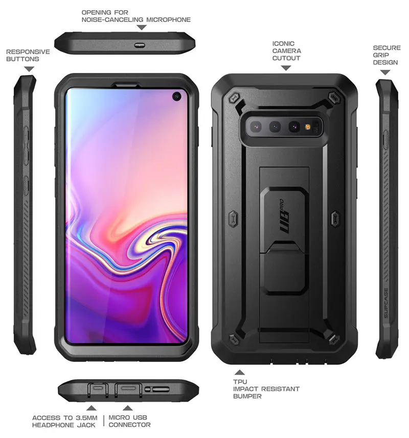 SUP чехол UB Pro для samsung Galaxy S10 чехол 6,1 дюймов полный корпус прочная подставка чехол Чехол без встроенной защиты экрана