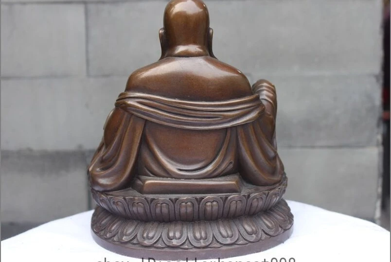 Китайская буддистская статуя Будды Maitreya из чистой бронзы и меди|Статуи