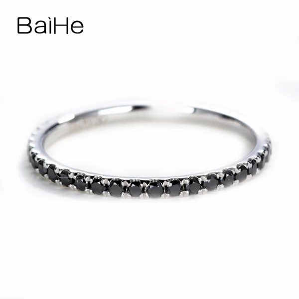 BAIHE Solid 14 к розовое золото 0.38ct сертифицировано H/SI круглая огранка натуральный рубин свадебные женские трендовые ювелирные изделия Подарочное кольцо