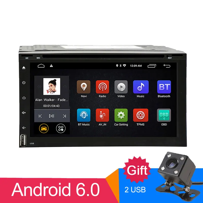 NEW Universal Car dvd stereo 2Din Android GPS+wifi+bluetooth+FM+AM+RDS radio+Octa Core+1G+16G+Mirror Link+SWC+Touch screen+ddr3 |
