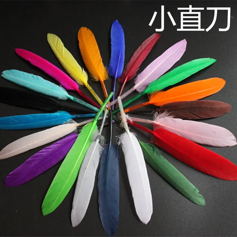 Недорогие цветные окрашенные гусиные листья из Индии 50x украшения для головного