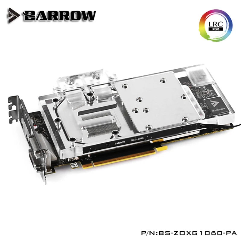 Полностью закрывающий блок графической карты BARROW для ZOTAC GTX1060-6GD5X-Gaming OC /