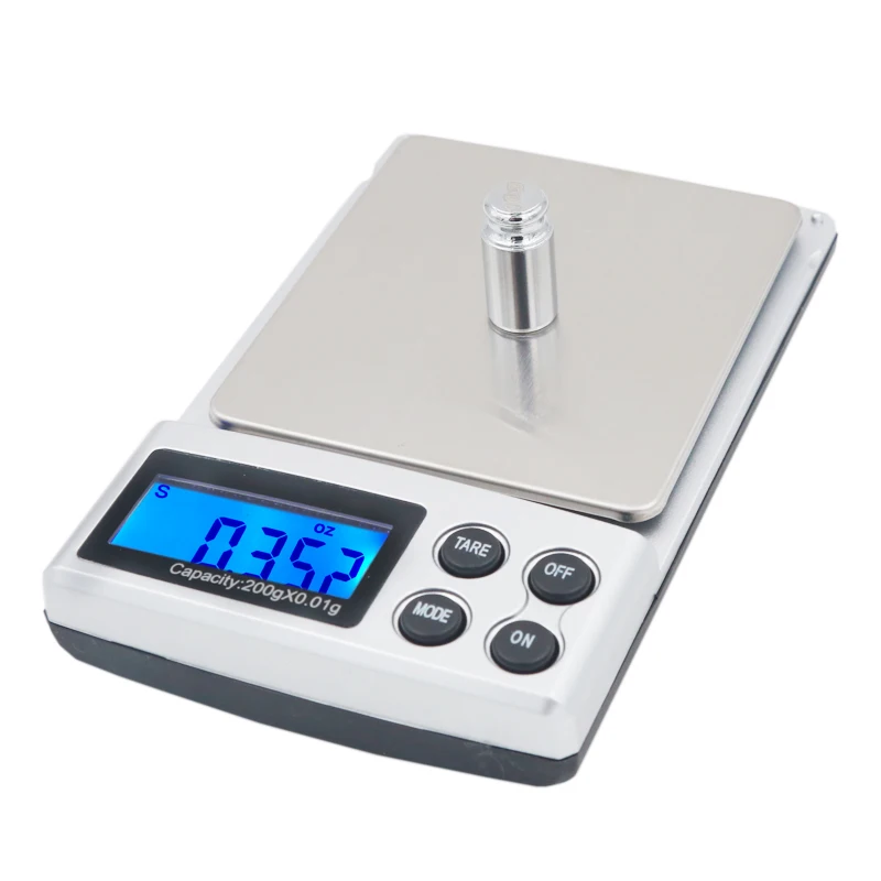 

200g x 0.01g Digital Jewelry Scale Weighing Scales Electronic Pocket Balance Mini Gram with LCD BackLight Weighing Tool 20%off