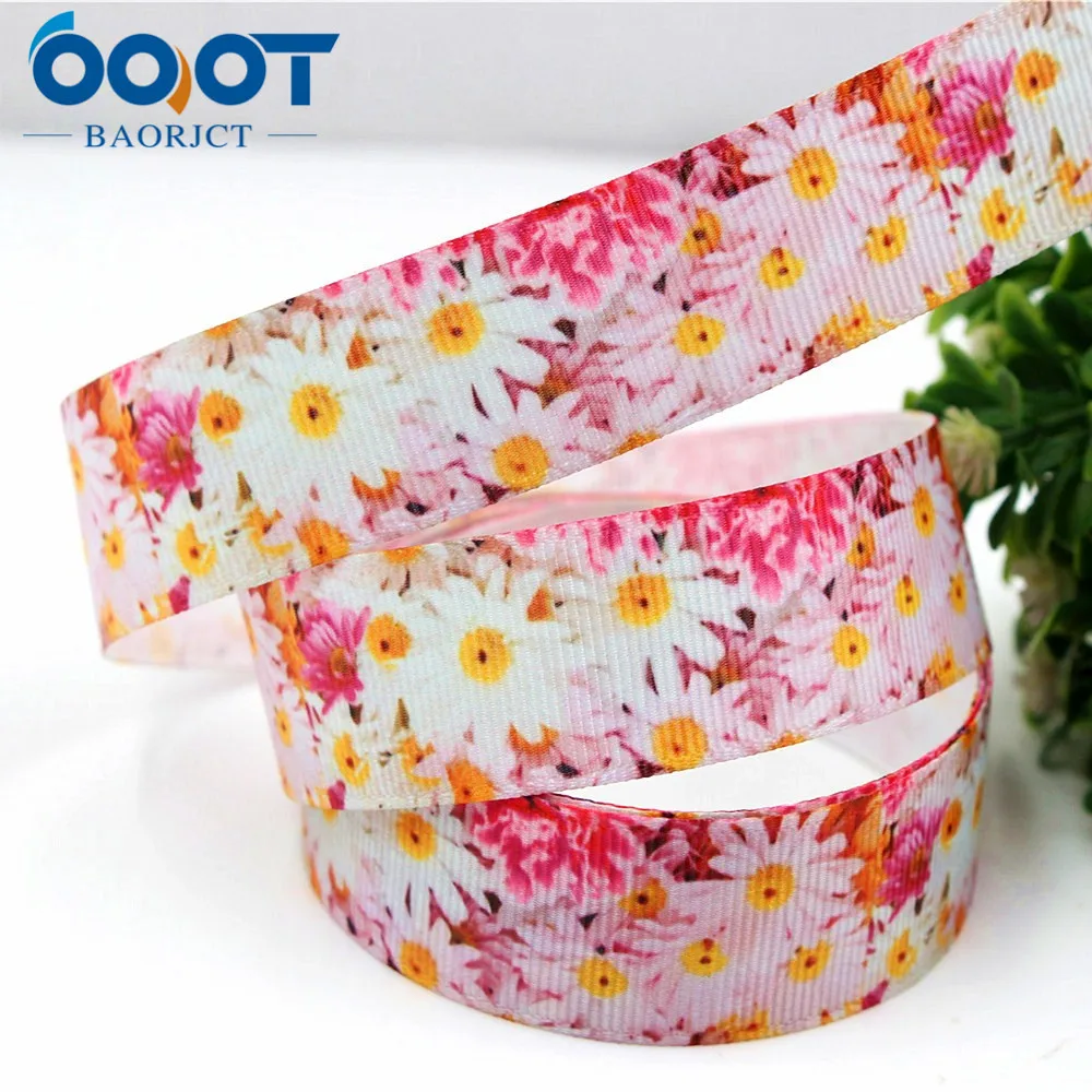 OOOT BAORJCT 175233 22 мм 10 ярд ленты с цветами Термальность печатным рисунком grosgrain