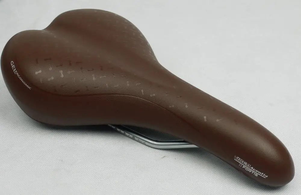 Винтажное гелевое седло ACENTIA TIOGA FORTIS удобное коричневое для горного велосипеда|gel