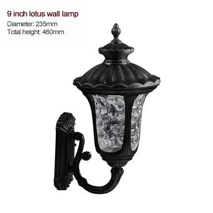 Wall lamp black MLZAOSN классический садовый светильник, настенный светильник, водонепроницаемый Стройный светильник s, уличный светильник s, пейзаж, наружная колонна, лампа с высоким полюсом - Испускаемый цвет: Wall lamp black