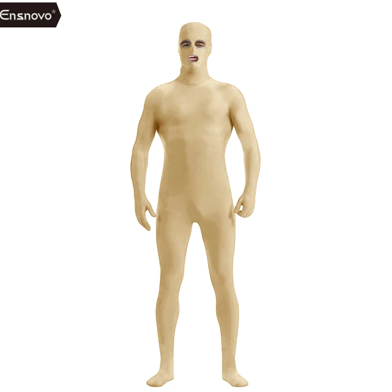 Ensnovo мужской костюм из спандекса нейлона черного цвета вторая кожа обтягивающий