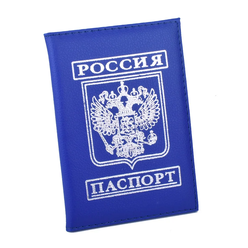 Blue Российский Держатель для паспорта, Обложка для паспорта для российских мужчин и женщин, чехол-органайзер для паспорта для путешествий - Цвет: Blue