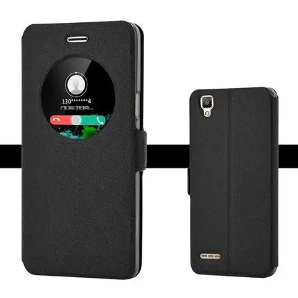 Открытое окно+ pu кожаный чехол для OPPO f1f телефонные чехлы 5," для OPPO f 1f флип чехол OPPOf1f задняя крышка f1 f Чехол-Бампер корпус - Цвет: Черный