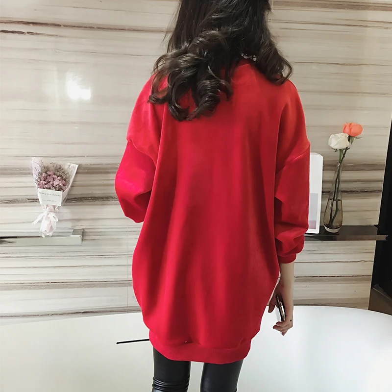 MissLymi L-4XL плюс размеры для женщин толстовки 2019 Зимняя мода письмо вышивка с