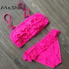 От 7 до 16 лет бикини для девочек, детский купальник с вырезами, детский купальник из двух предметов, новинка 2019, купальный костюм для маленьких девочек