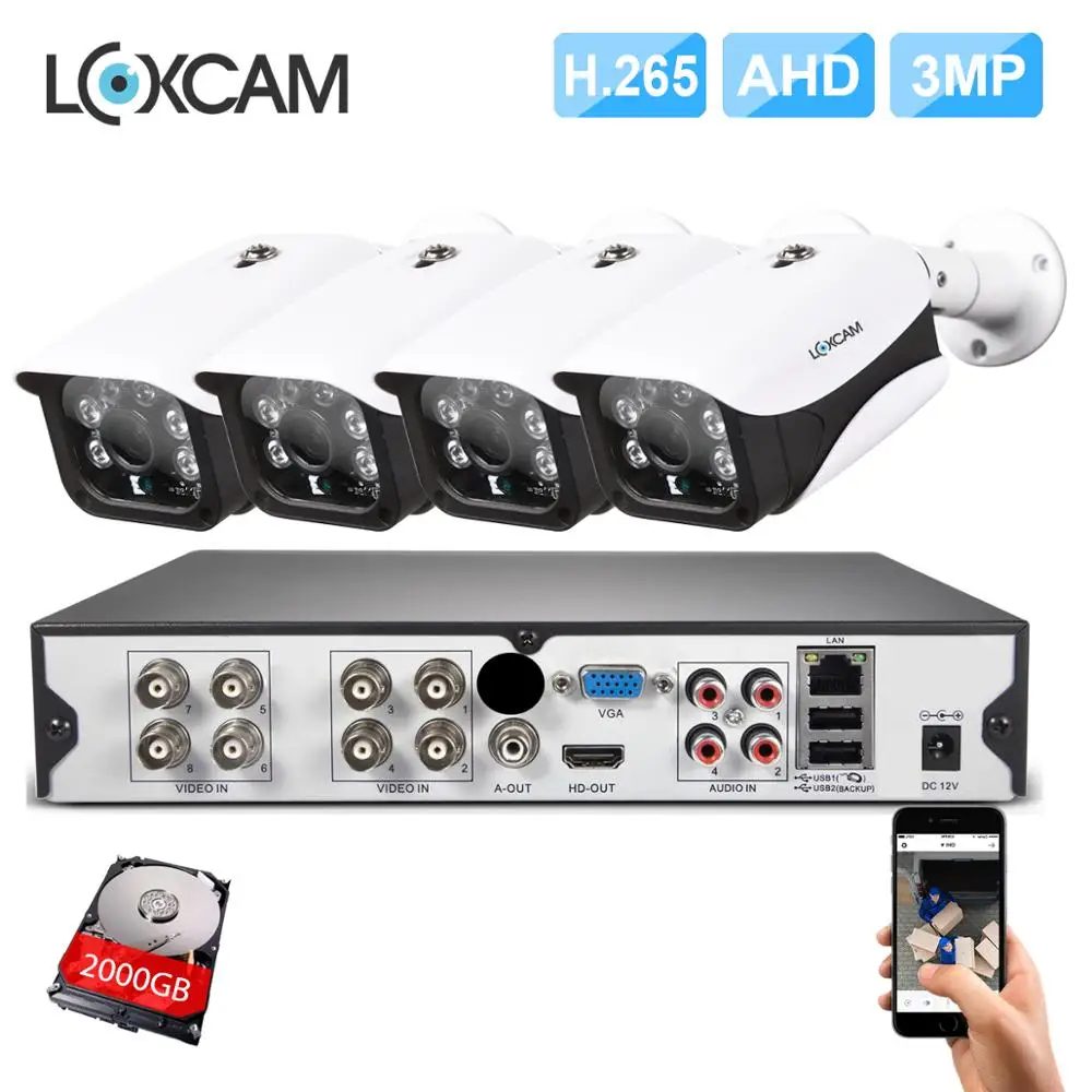 H.265 8CH 4MP CCTV Системы 4 шт. металлический IP66 Водонепроницаемая Для дома и улицы