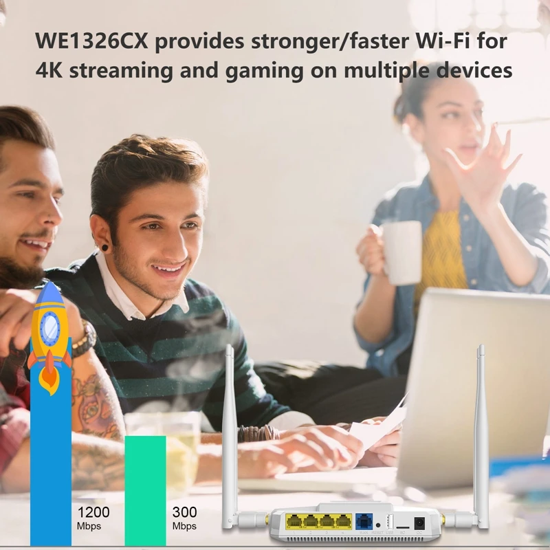 Cioswi WE1326KC 1200 Мбит/с двухдиапазонный маршрутизатор Modem2.4G 5 8 ГГц с MTK7621A чип 16M + 256RAM 4G