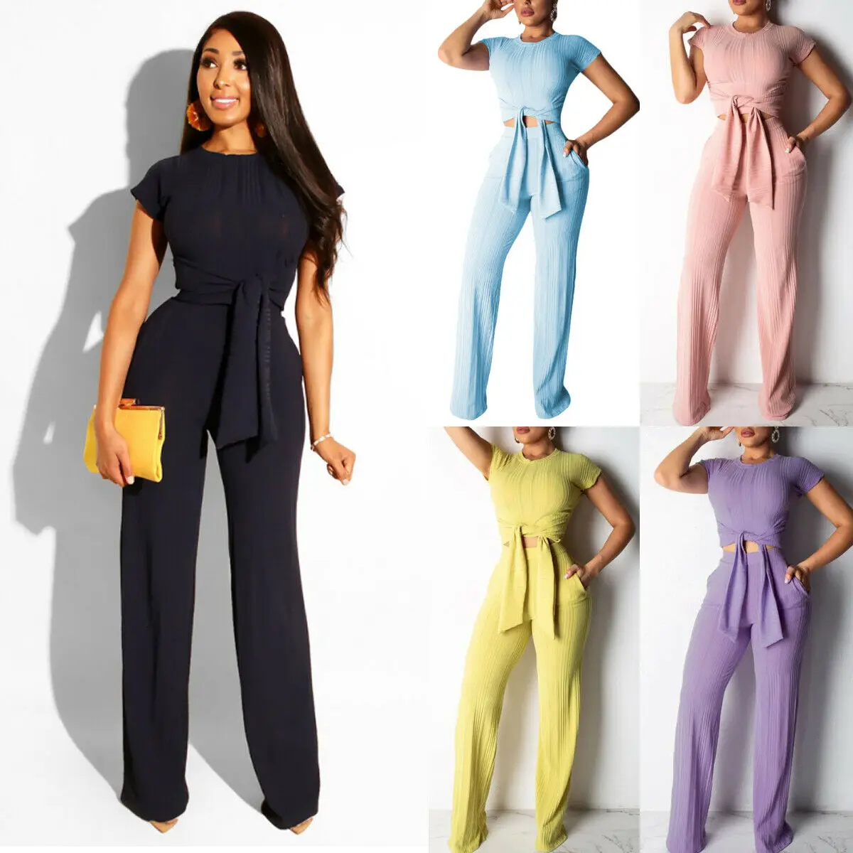 Женский летний комплект из 2 предметов футболка с коротким рукавом и длинные