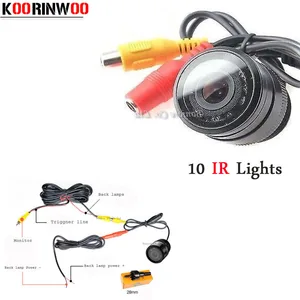 Автомобильная парковочная камера Koorinwoo, камера передней формы с 10 ИК-датчиками ночного видения, HD CCD, Автомобильная камера заднего вида, автомобильная Видеосистема, задняя