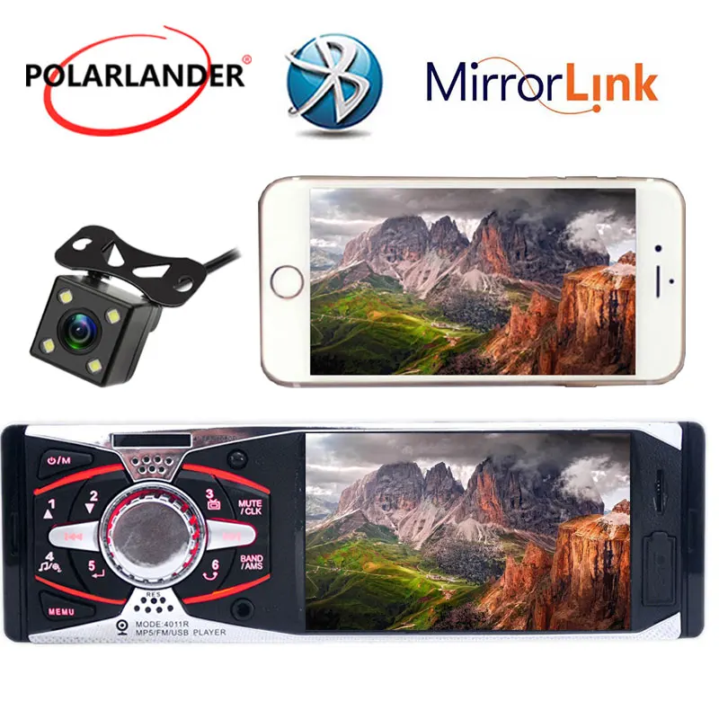 Mirror Link MP3/MP5/FM USB SD AUX Rearview In-Dash +Camera Head Unit 4.1&quotTFT HD 1Din Car Radio Stereo for Android | Автомобили и