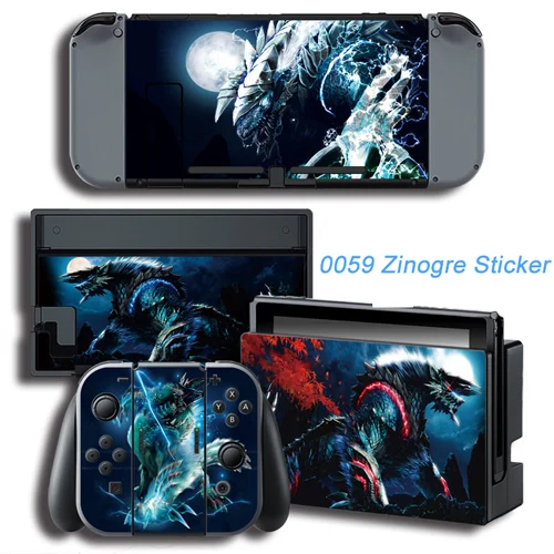 0059 Zinogre Sticker Легенда о Monster Hunter X виниловые наклейки на кожу для Nintend переключатель защитная крышка для игровой консоли Наклейка виниловая кожа скины Стикеры - Цвет: 0059 Zinogre Sticker