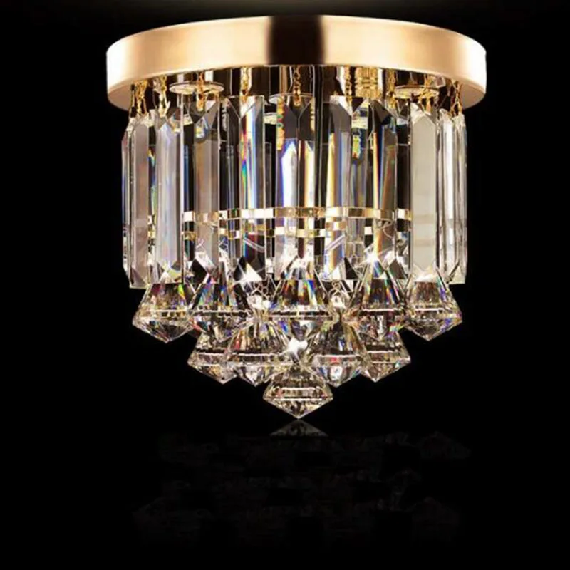 Современный и Роскошный прозрачный/шампань crystal K9 led E14 потолочный светильник для