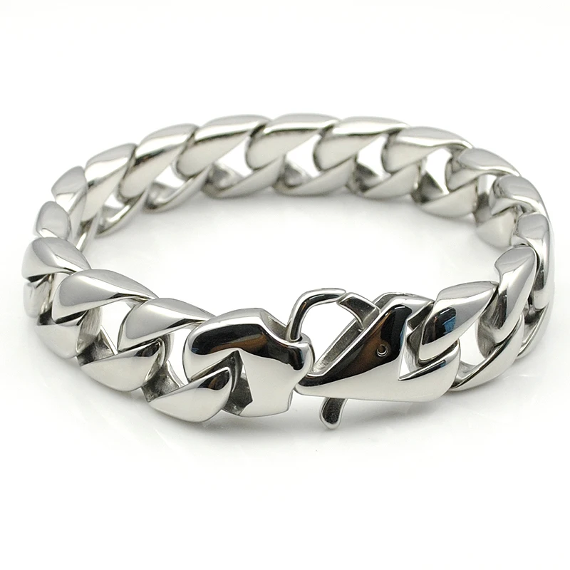 Цепочка в стиле панк-рок браслет Серебряный 316L нержавеющая сталь на запястье