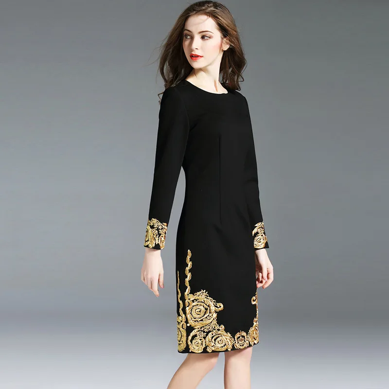 Весенняя женская Высококачественная Роскошная тяжелая работа Золотая шелковая