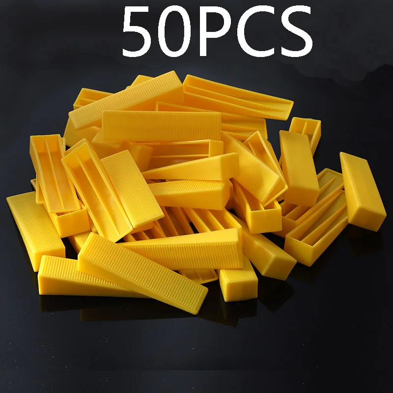 50pcs Wedges Инструменты для выравнивания плитки Регулируемый Керамический плиточный локатор Распорки напольные плоскогубцы зажим и клинья система выравнивания для строительных инструментов - Цвет: 50pcs Wedges