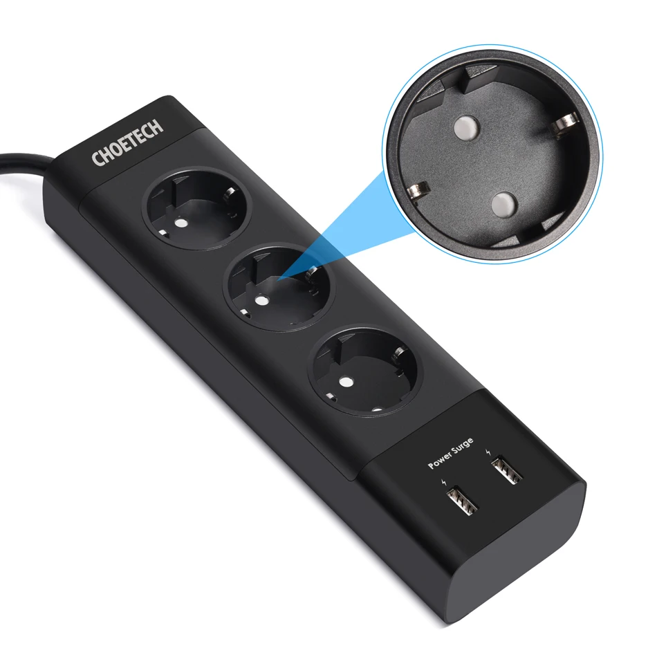 CHOETECH Smart USB Мощность розеток 17 Вт Офис Великобритании США ЕС разъем Зарядное