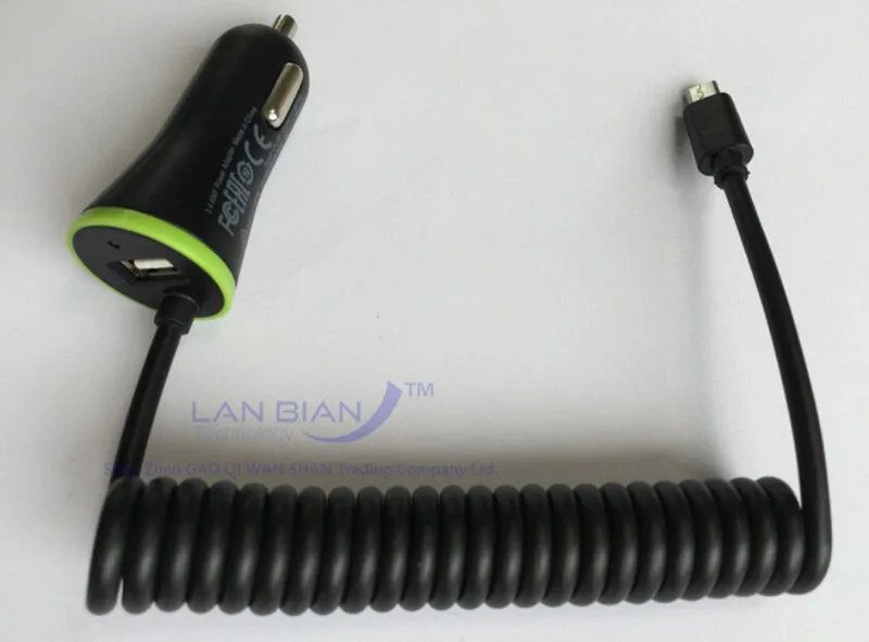Lanbian USB автомобильное зарядное устройство всего 3.4A с весны форма Micro кабель