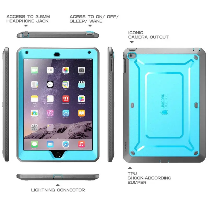 SUPCASE для ipad Air 2 чехол UB Pro прочный двухслойный Гибридный защитный со встроенной