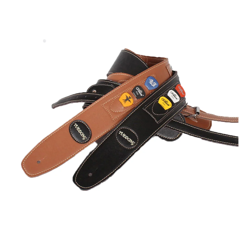 

MoonEmbassy PU Leath Guitar Strap for Electric Guitar Bass Straps with Pick Holder Accessories