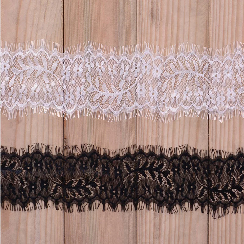 Кружево для ресниц блестящее белое черное кружево отделка эксцентриков 8 см