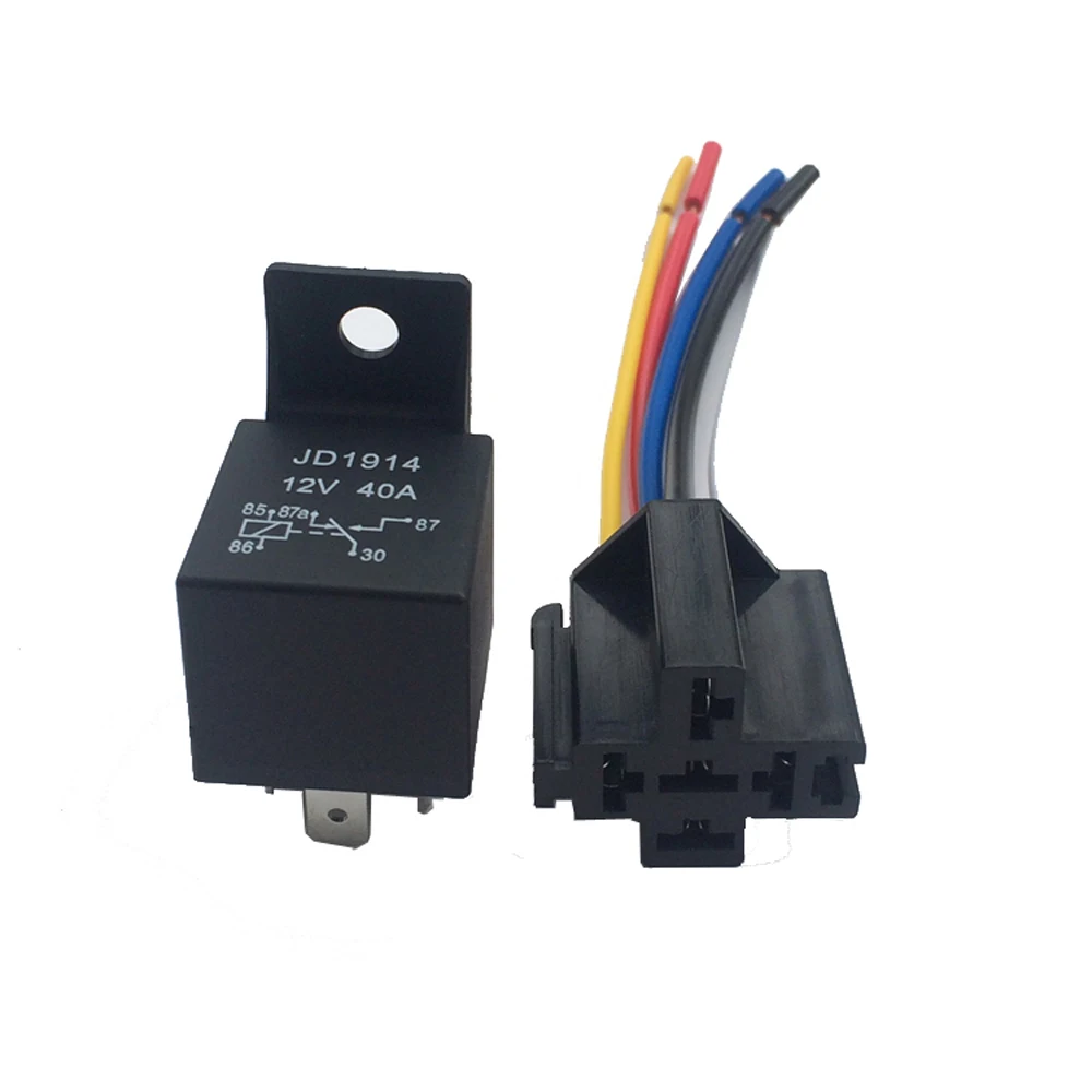 12V 40A AMP 5 SPDT Car Truck Auto Automobile Automotive Relay with Pin Socket Wires for GPS Lamplight Fan Air Condition | Электронные