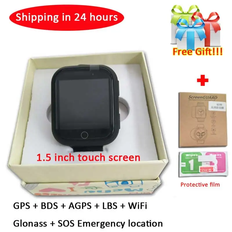 black Оригинальные gps умные часы Q750 Q100 Детские умные часы с 1,54 дюймовым сенсорным экраном SOS устройство отслеживания местоположения для детей - Цвет: black