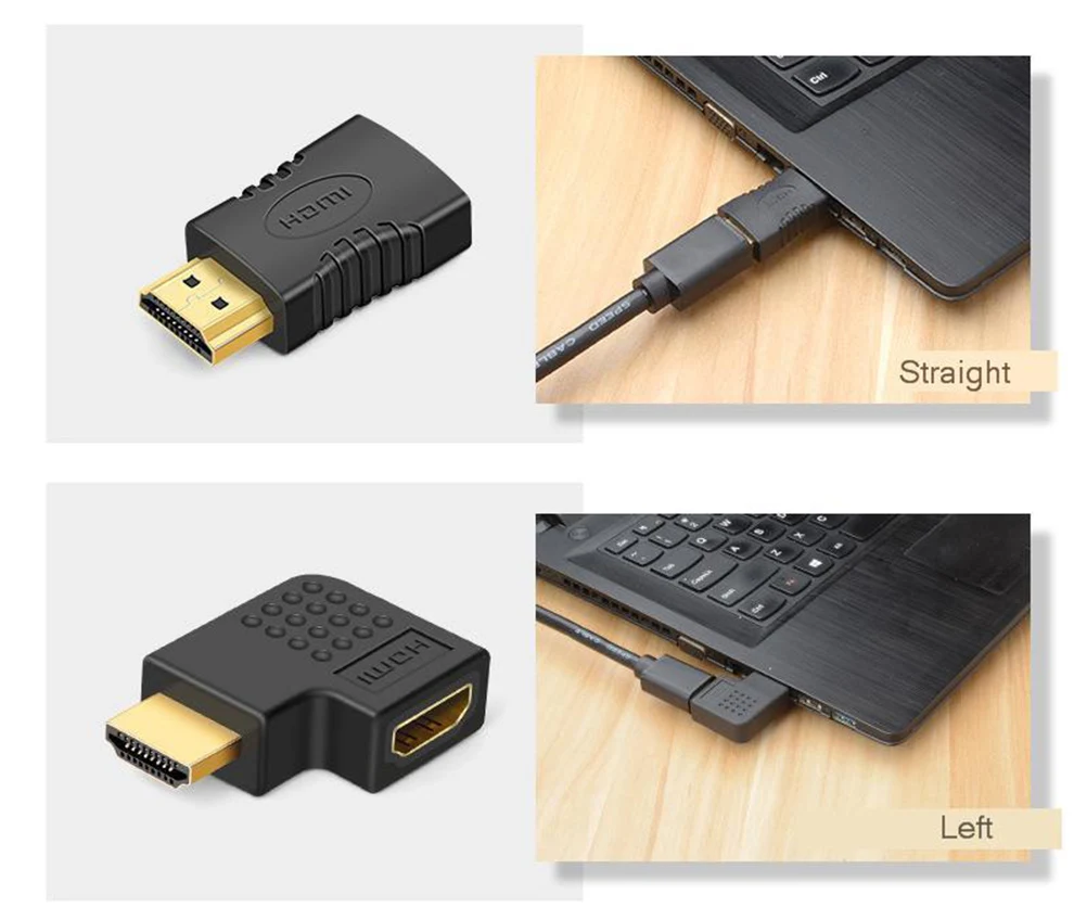 SeenDa HDMI разъем позолоченный Мужской Женский HDMI адаптер 4K конвертер удлинитель 270 90 градусов под прямым углом для 1080P HDTV