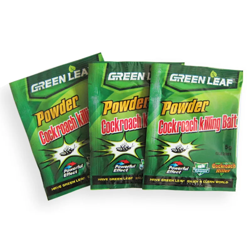 Hot 50Packs Green Leaf Powder Cockroach Killing Bait Insecticide Repellent Russian Cockroaches Killer Repeller Trap Pest control